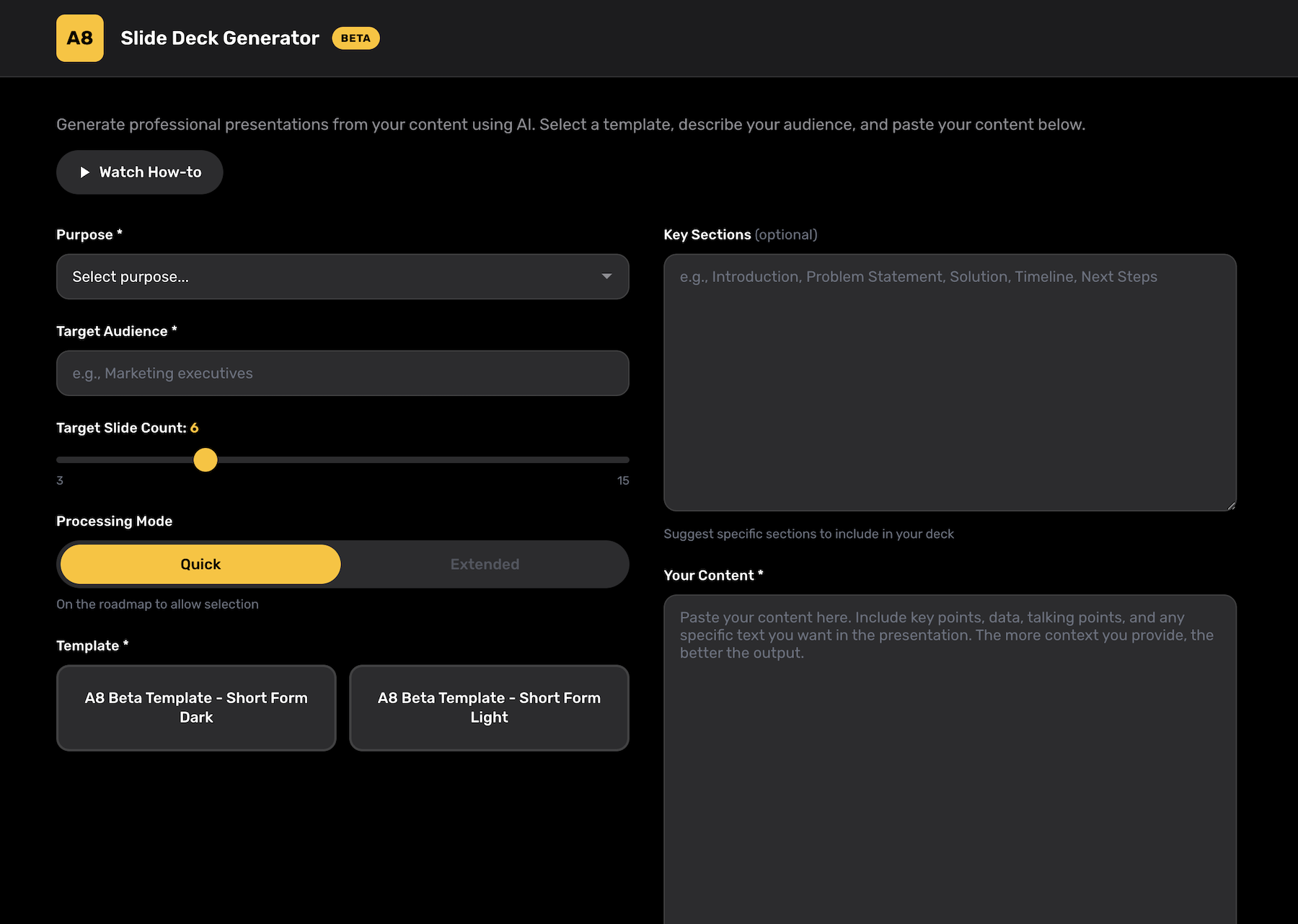A8 Slide Deck Creator